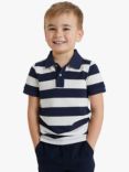 Polarn O. Pyret Kids' Organic Cotton Stripe Polo Shirt, Blue