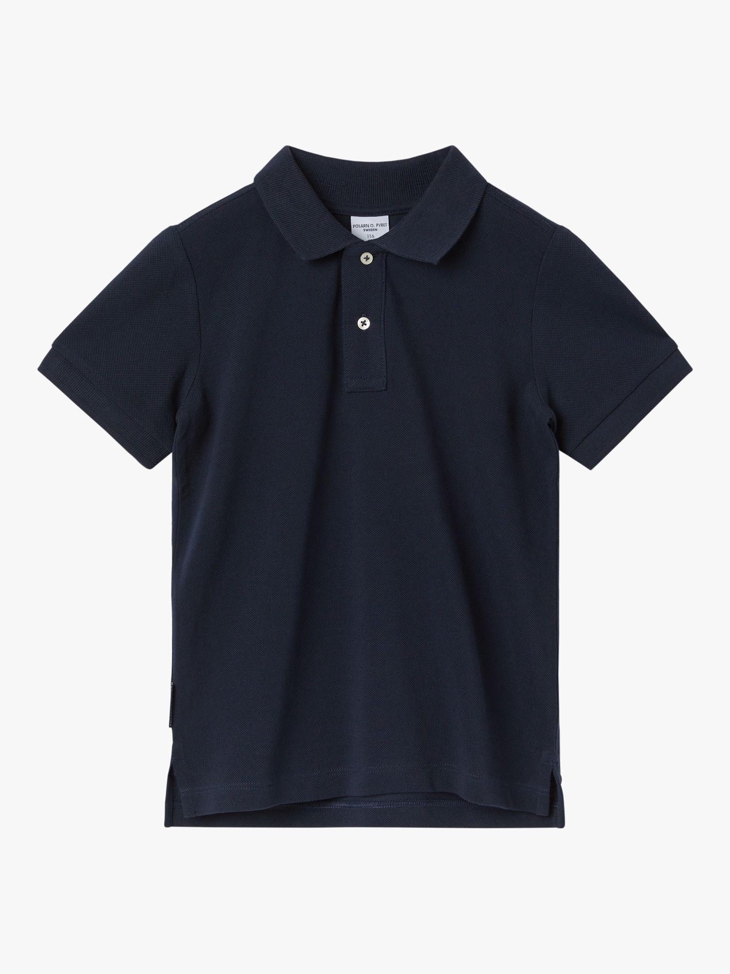 Buy Polarn O. Pyret Kids' Organic Cotton Stripe Polo Shirt, Blue Online at johnlewis.com