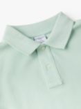 Polarn O. Pyret Kids' Organic Cotton Solid Polo Shirt, Duck Egg Blue, Blue