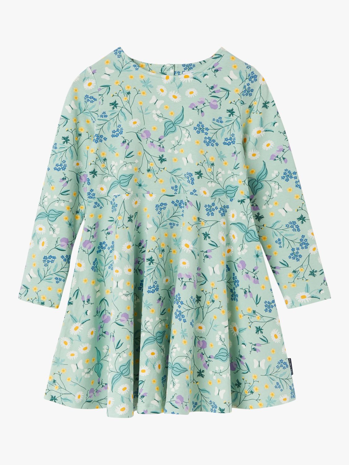 Buy Polarn O. Pyret Baby Floral Pleated Dress, Blue Online at johnlewis.com
