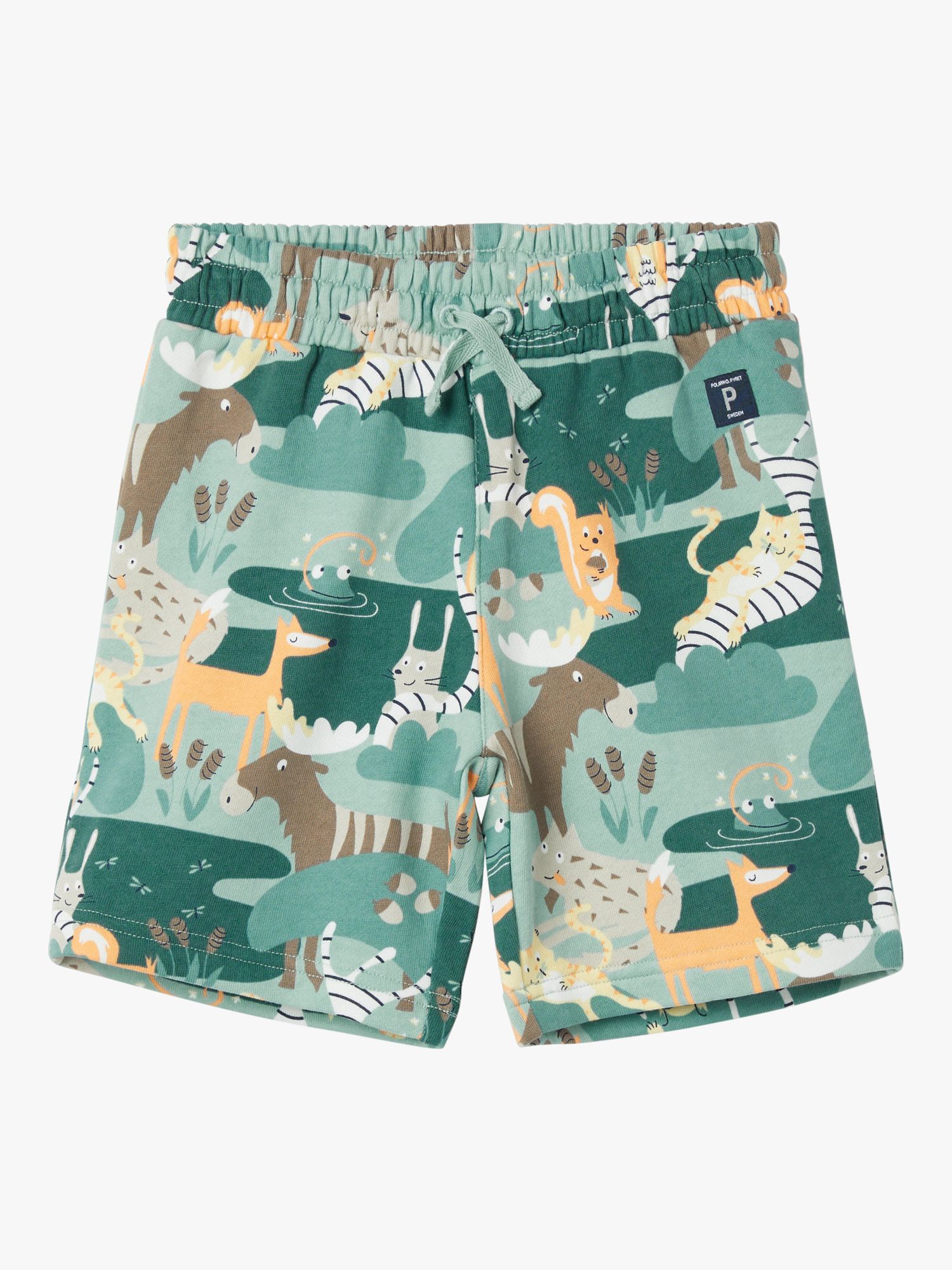 Buy Polarn O. Pyret Kids' Forest Shorts, Blue Online at johnlewis.com