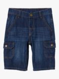 Polarn O. Pyret Kids' Organic Cotton Denim Cargo Shorts, Blue