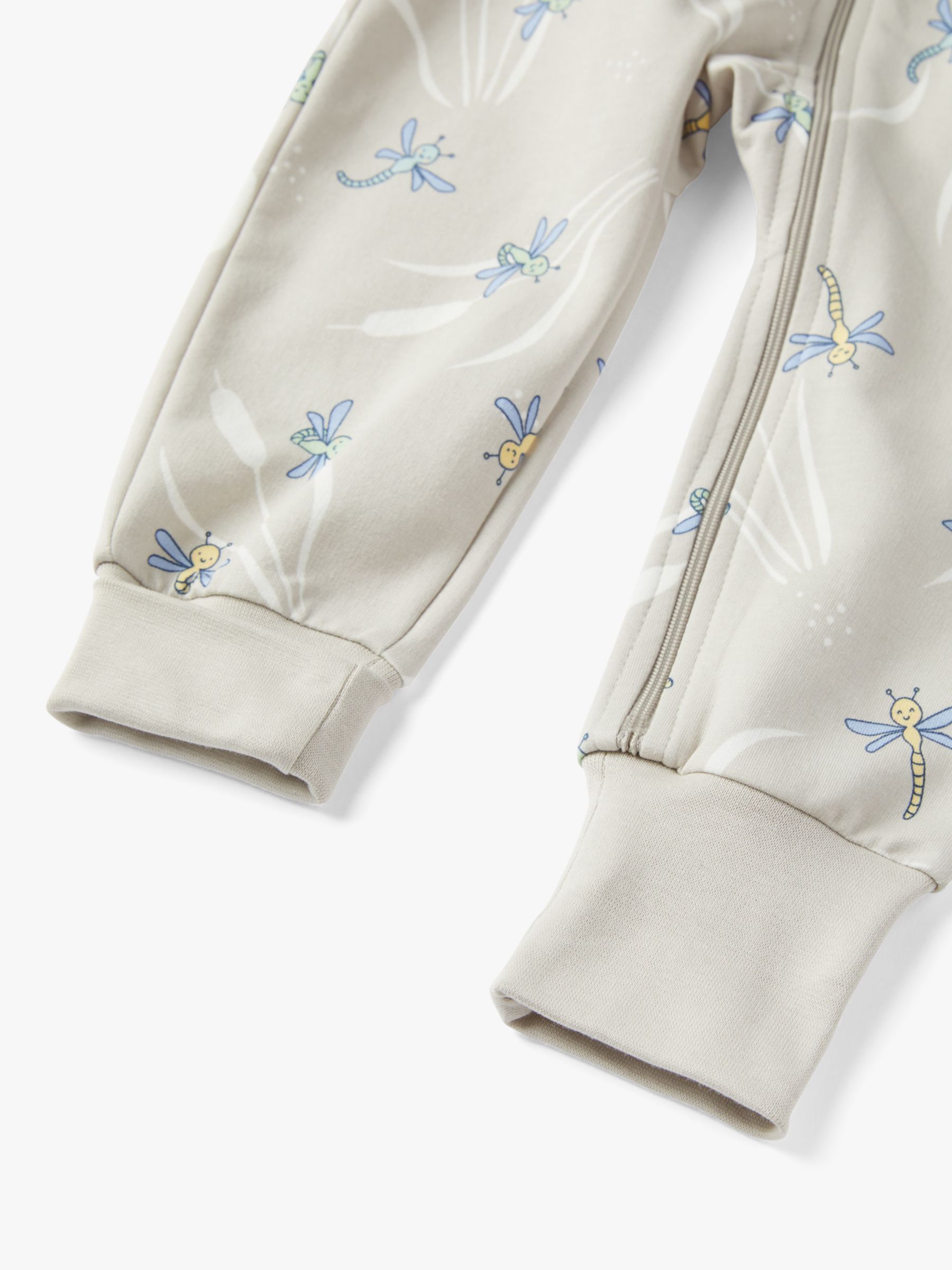 Buy Polarn O. Pyret Baby Organic Cotton Blend Dragonfly Print Hooded All In One, Natural Online at johnlewis.com