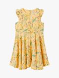 Polarn O. Pyret Kids' Floral Print Dress, Yellow