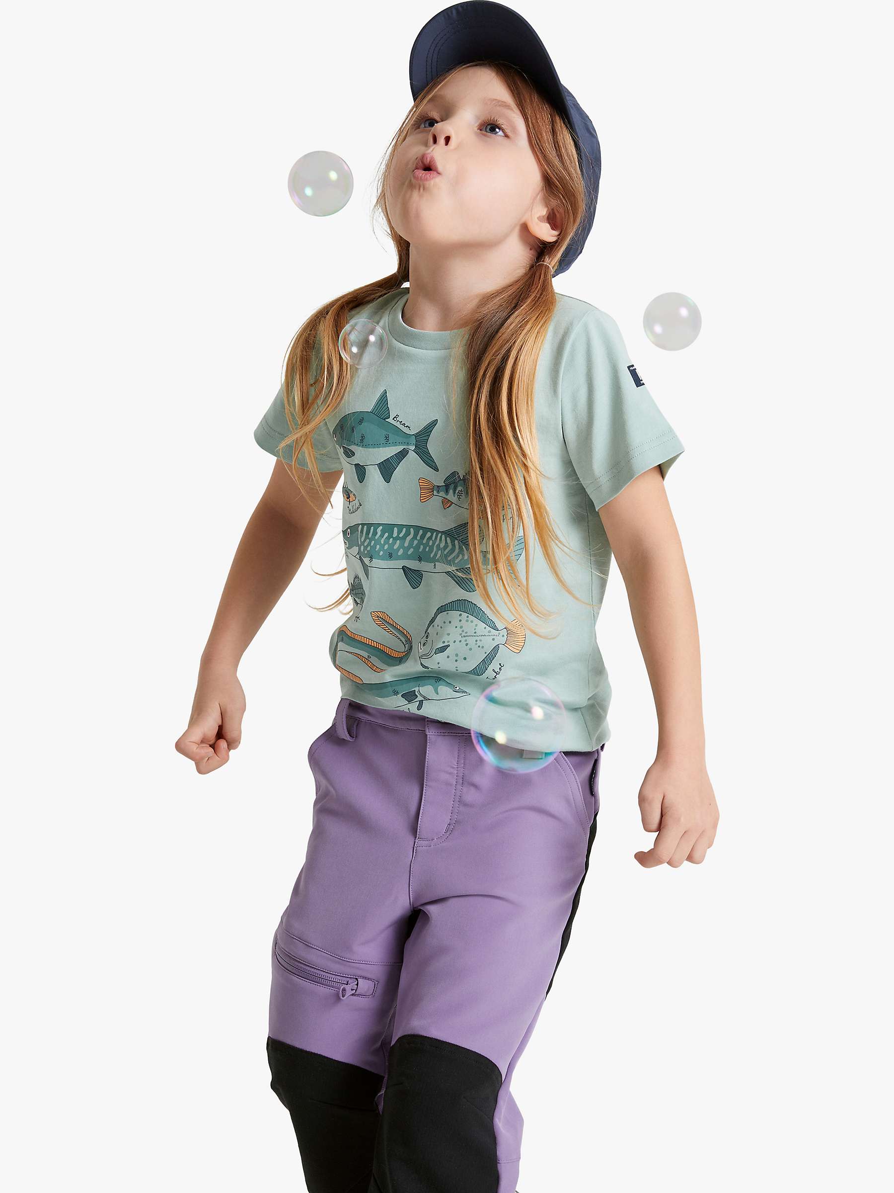 Buy Polarn O. Pyret Kids' GOTS Organic Cotton Sea T-Shirt, Blue Online at johnlewis.com