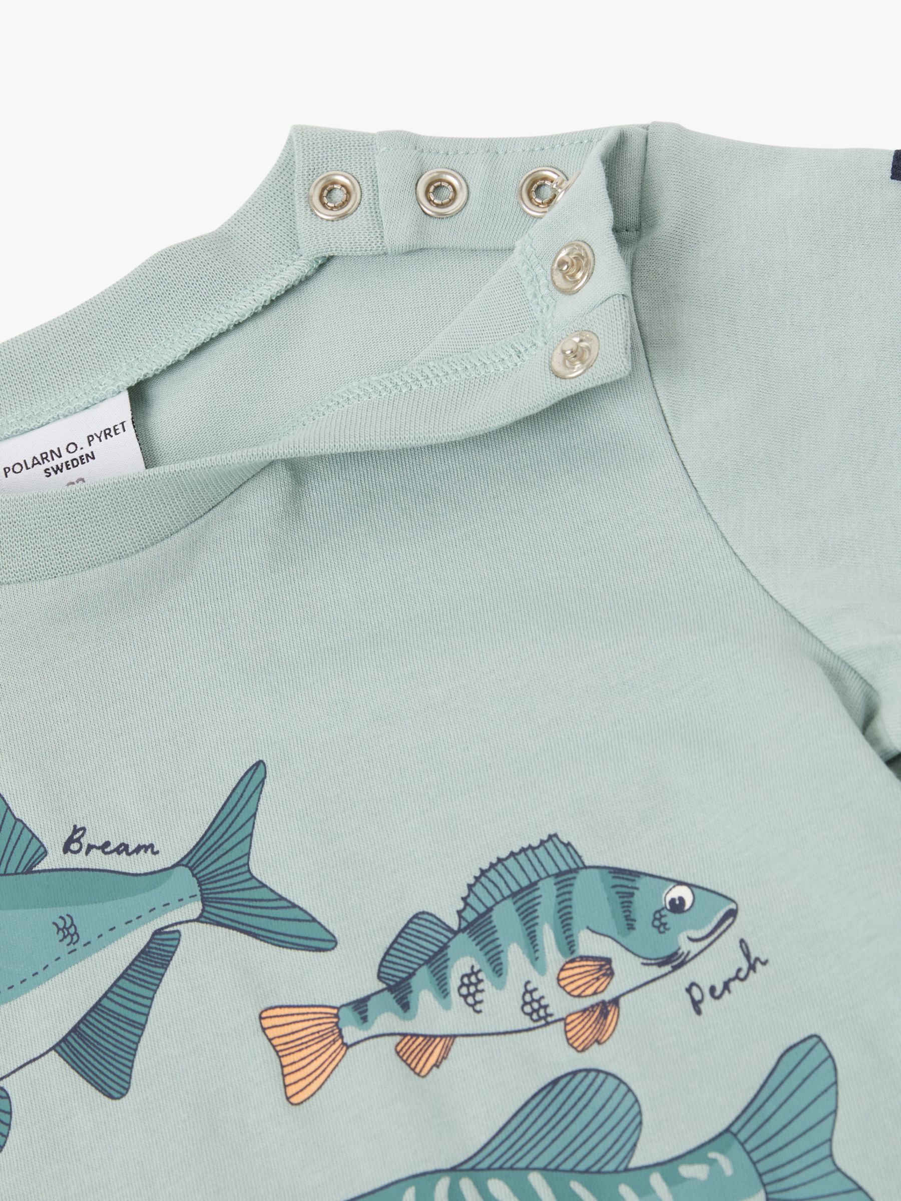 Buy Polarn O. Pyret Kids' GOTS Organic Cotton Sea T-Shirt, Blue Online at johnlewis.com