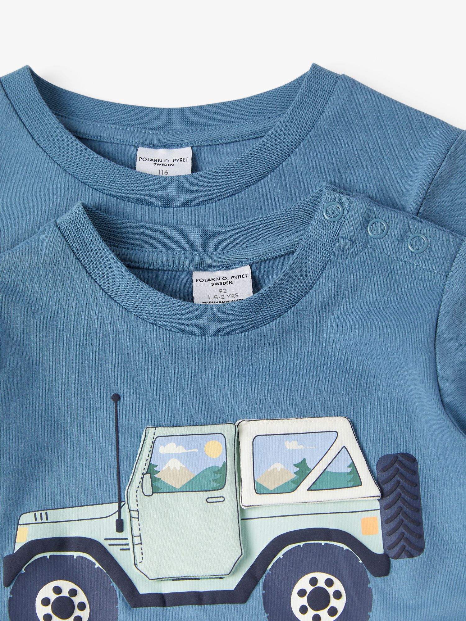 Buy Polarn O. Pyret Kids' Organic Cotton Jeep Long Sleeve Top, Blue Online at johnlewis.com