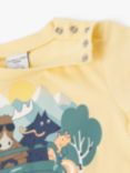 Polarn O. Pyret Kids' GOTS Organic Cotton Animals T-Shirt, Yellow, Yellow