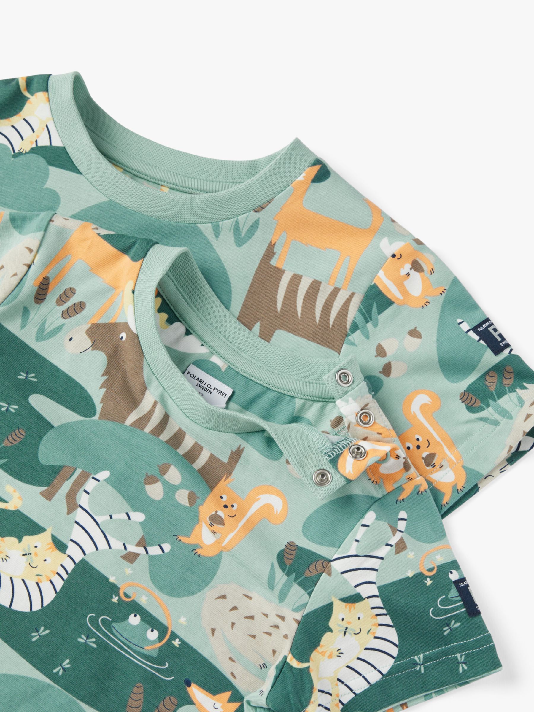 Buy Polarn O. Pyret Kids' Organic Cotton Forest Print T-Shirt, Blue Online at johnlewis.com