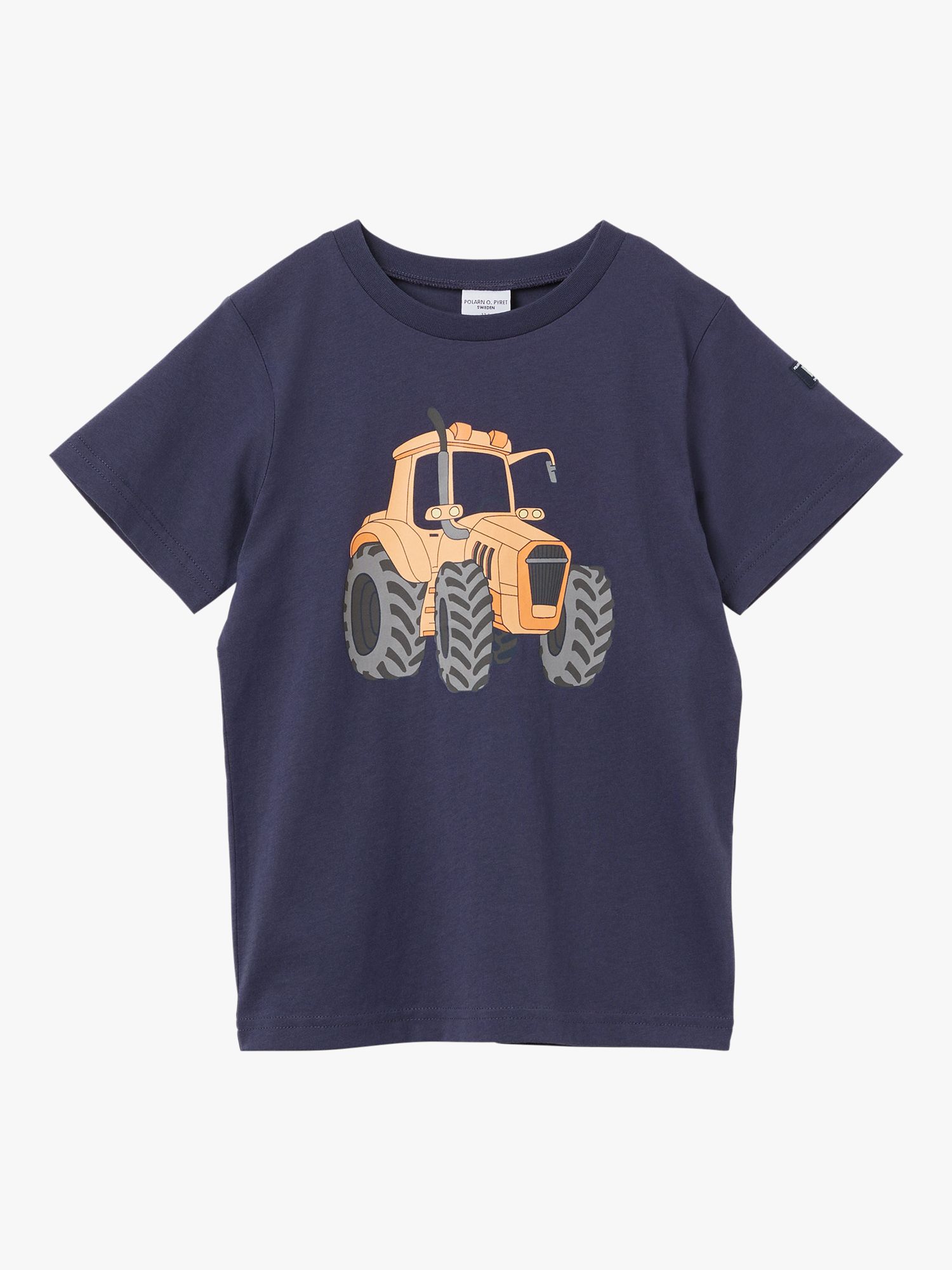 Buy Polarn O. Pyret Kids' Organic Cotton Tractor Print T-Shirt, Blue Online at johnlewis.com