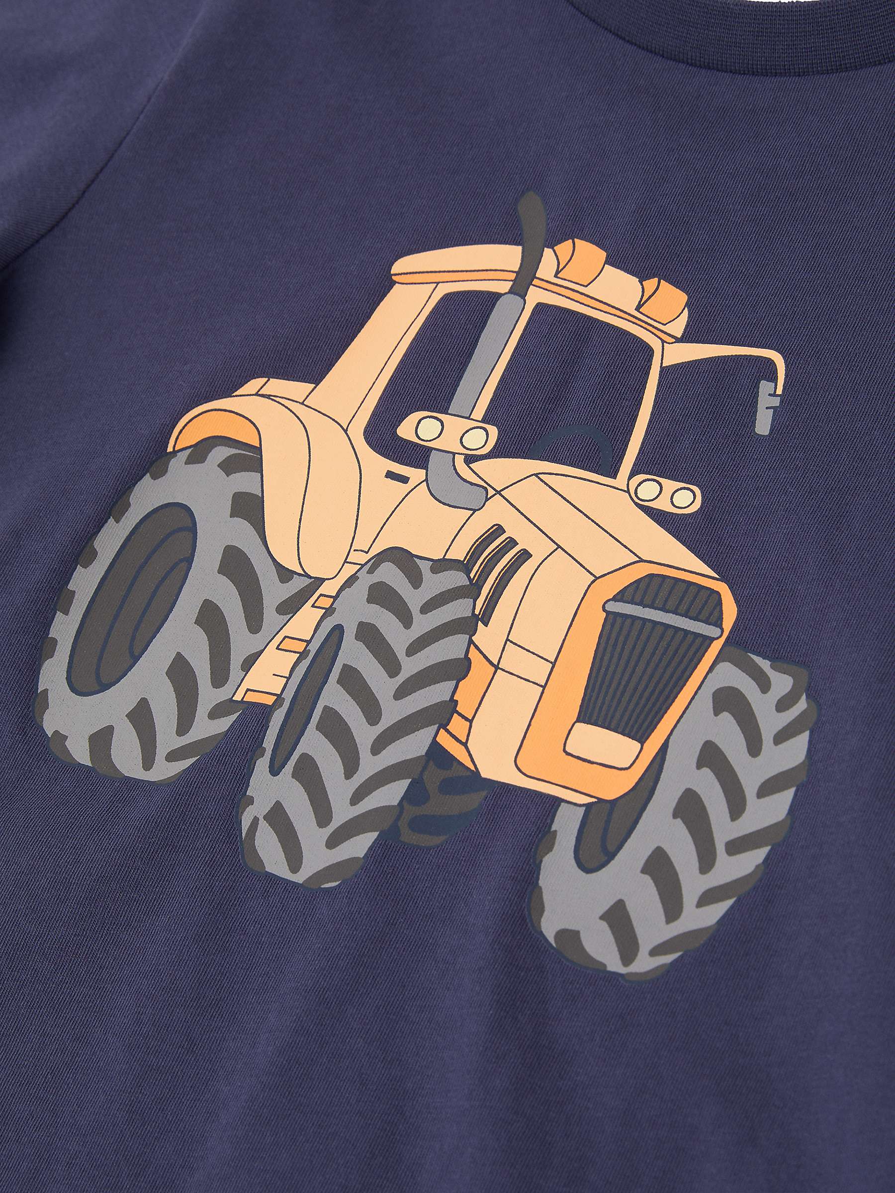 Buy Polarn O. Pyret Kids' Organic Cotton Tractor Print T-Shirt, Blue Online at johnlewis.com