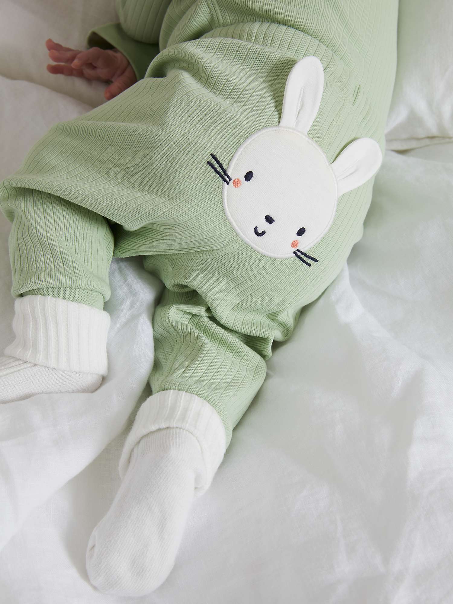 Buy Polarn O. Pyret Baby GOTS Organic Cotton Rabbit Leggings, Green Online at johnlewis.com