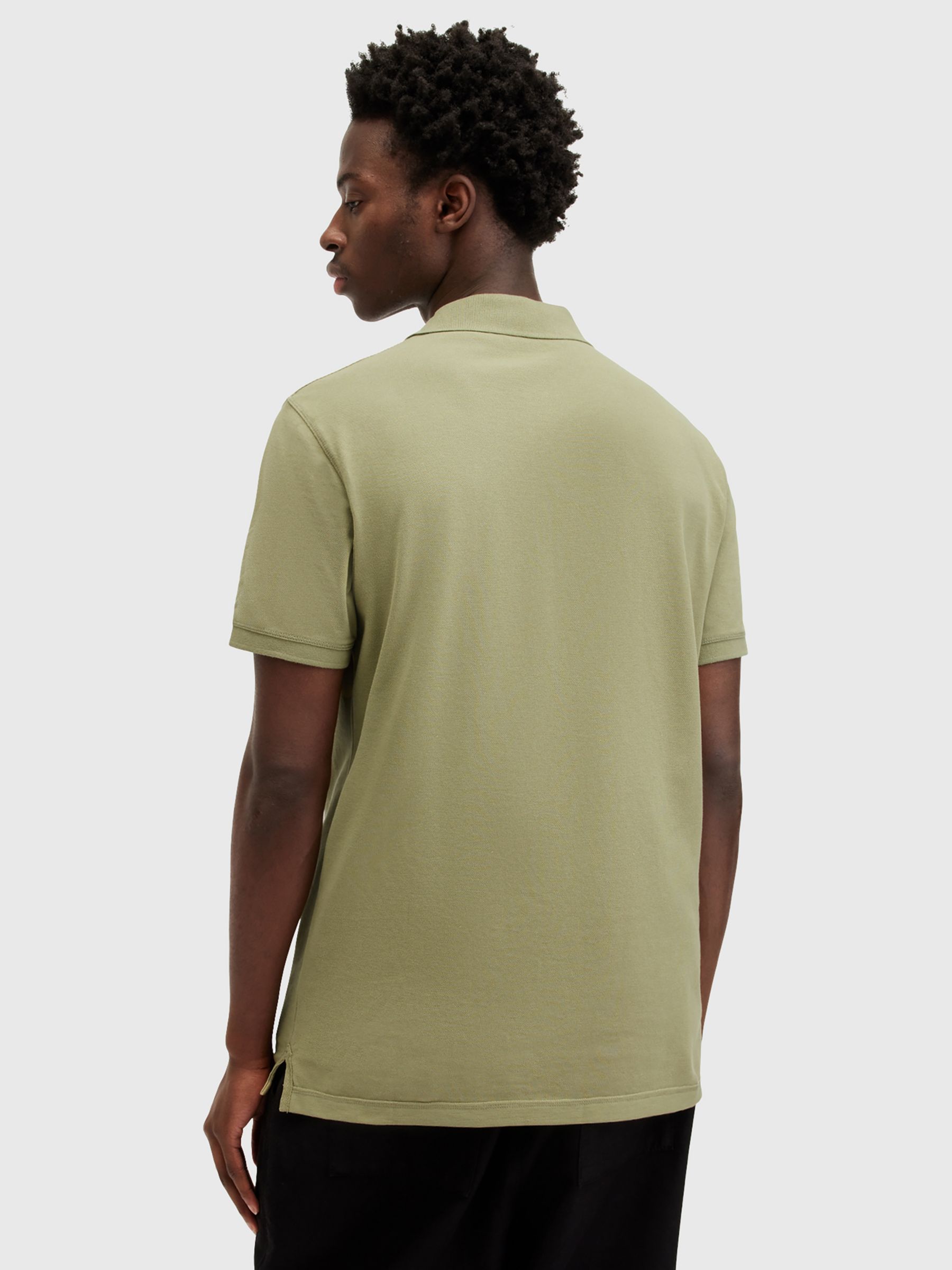 AllSaints Reform Short Sleeve Polo Shirt, Pack of 2, Green/White, XS