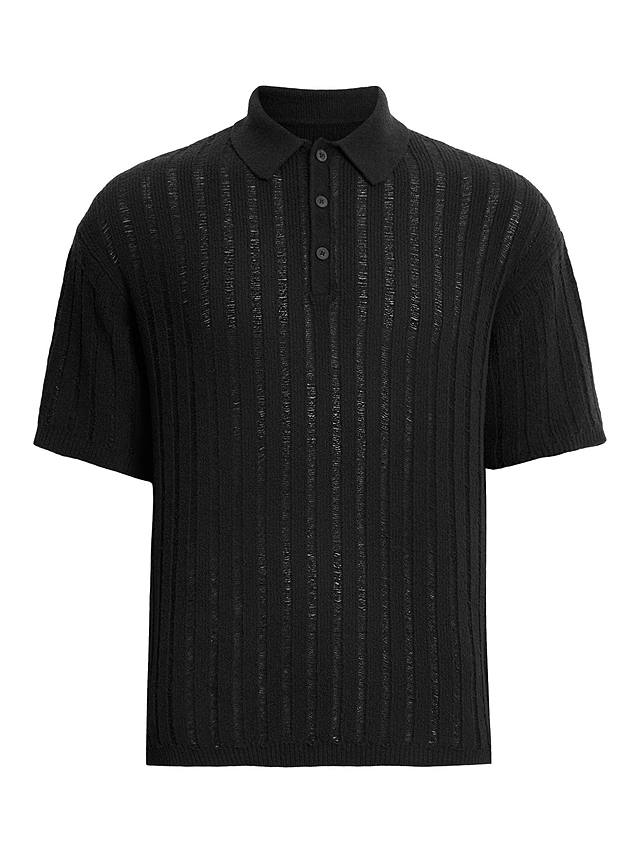 AllSaints Miller Short Sleeve Polo Shirt, Black