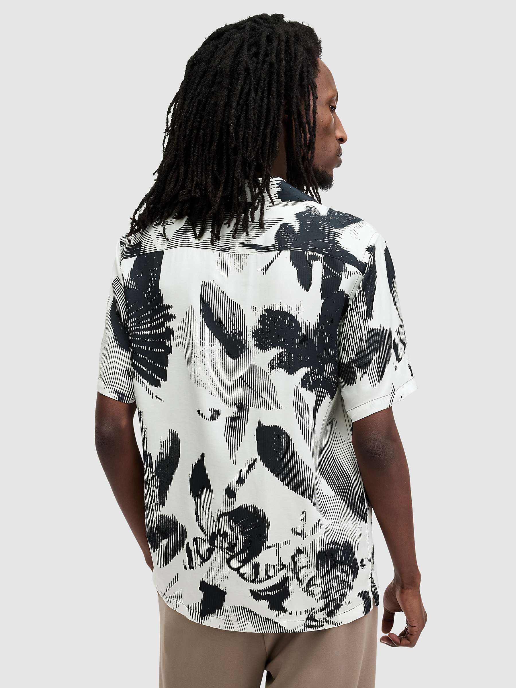 Buy AllSaints Frequency Abstract Print Relaxed Fit Shirt, Off White/Black Online at johnlewis.com