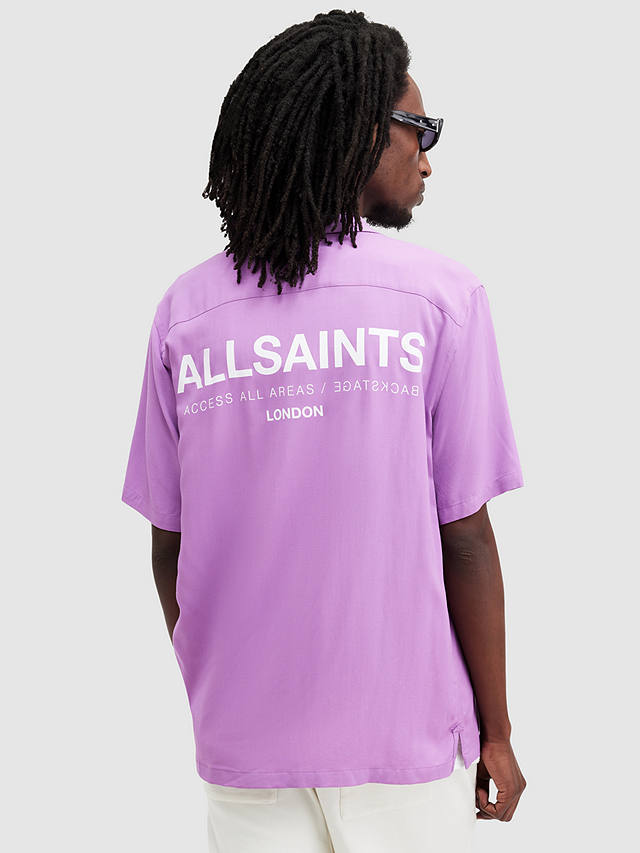 AllSaints Access Short Sleeve Shirt, Vivid Purple