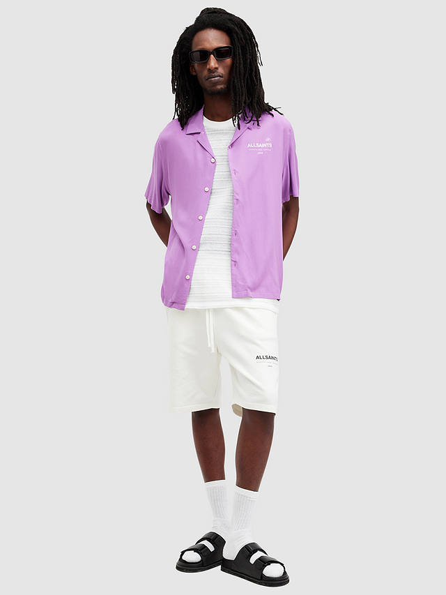 AllSaints Access Short Sleeve Shirt, Vivid Purple