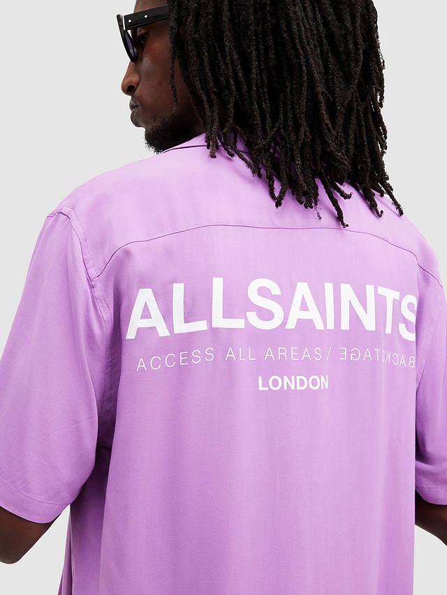 AllSaints Access Short Sleeve Shirt, Vivid Purple