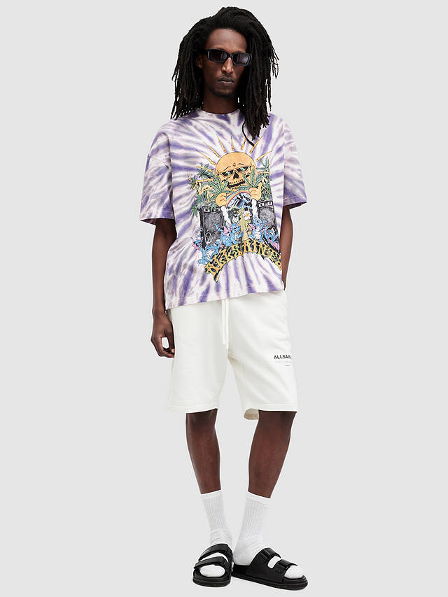 AllSaints Fest Oversized Graphic T-Shirt, Lilac/Multi