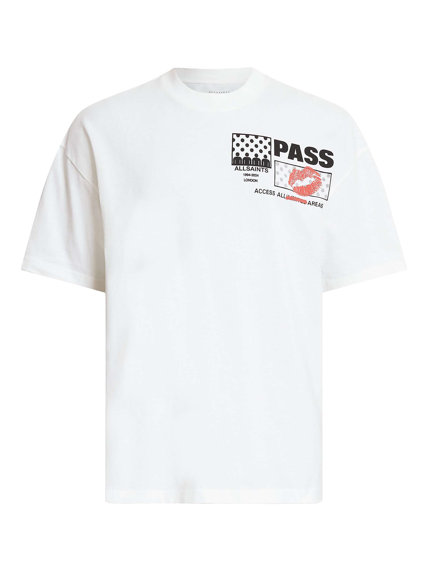 Buy AllSaints Pass Short Sleeve Crew T-Shirt, Optic White Online at johnlewis.com
