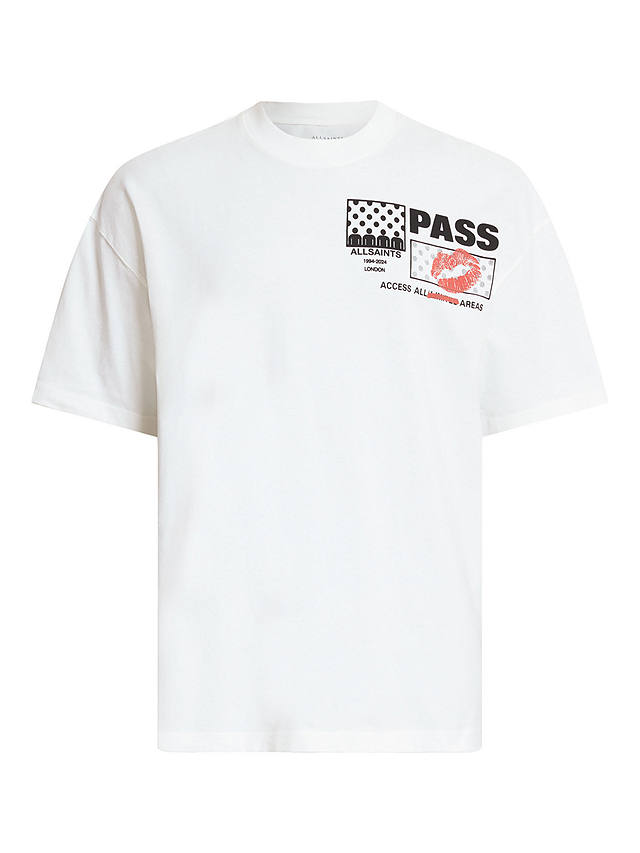 AllSaints Pass Short Sleeve Crew T-Shirt, Optic White