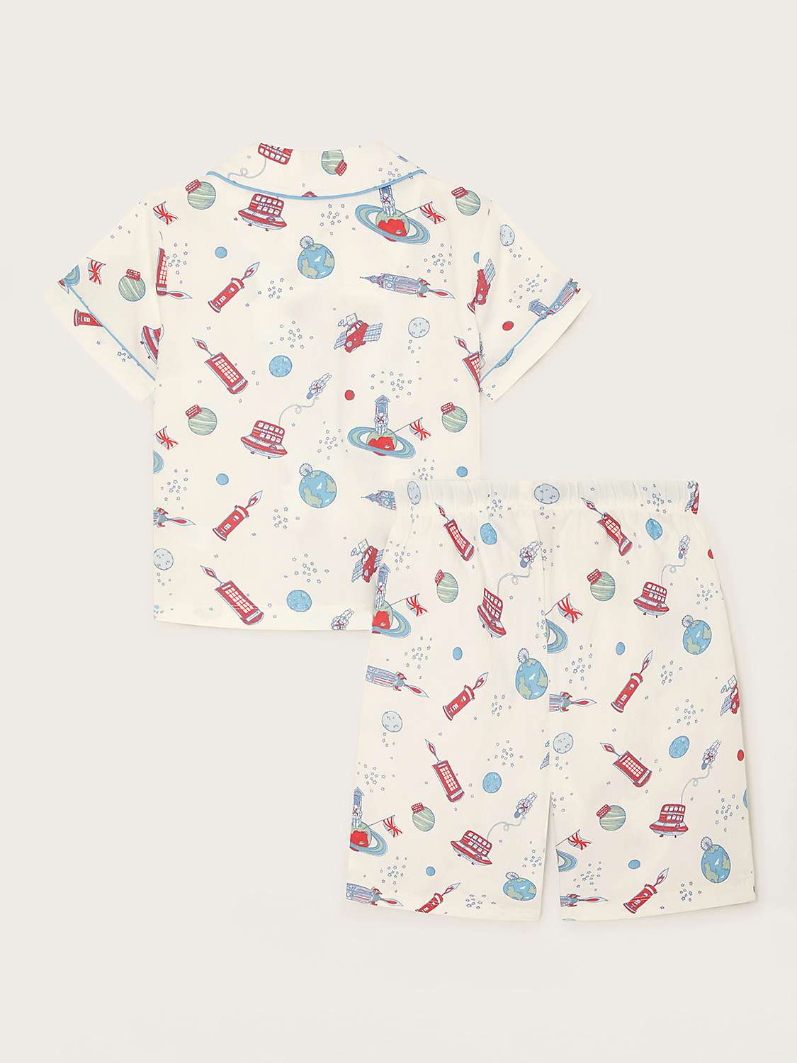 Buy Monsoon Kids' London Space Print Shorty Pyjamas, White Online at johnlewis.com