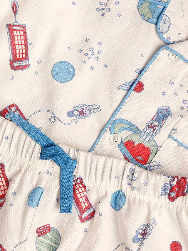 Monsoon Kids' London Space Print Shorty Pyjamas, White