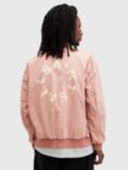 AllSaints Tierra Faded Bomber Jacket, Bramble Pink
