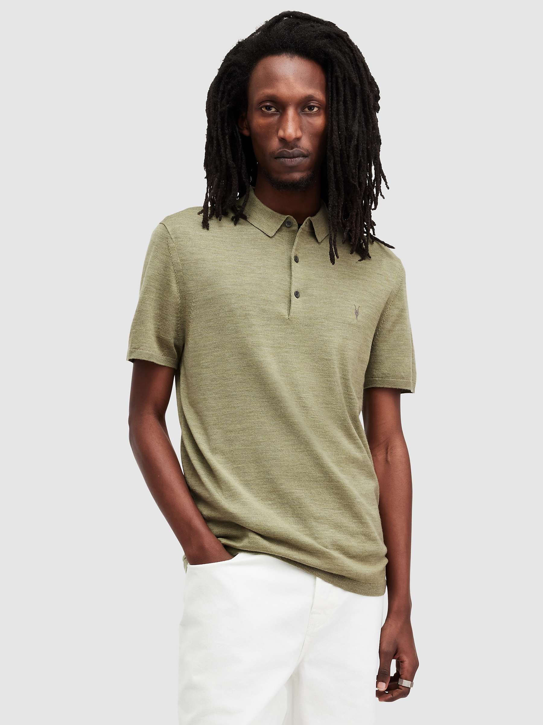 Buy AllSaints Mode Merino Wool Polo Shirt Online at johnlewis.com