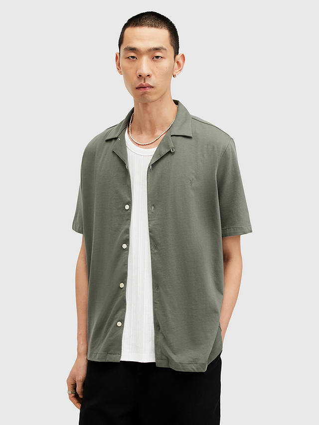 AllSaints Hudson Short Sleeve Shirt, Green