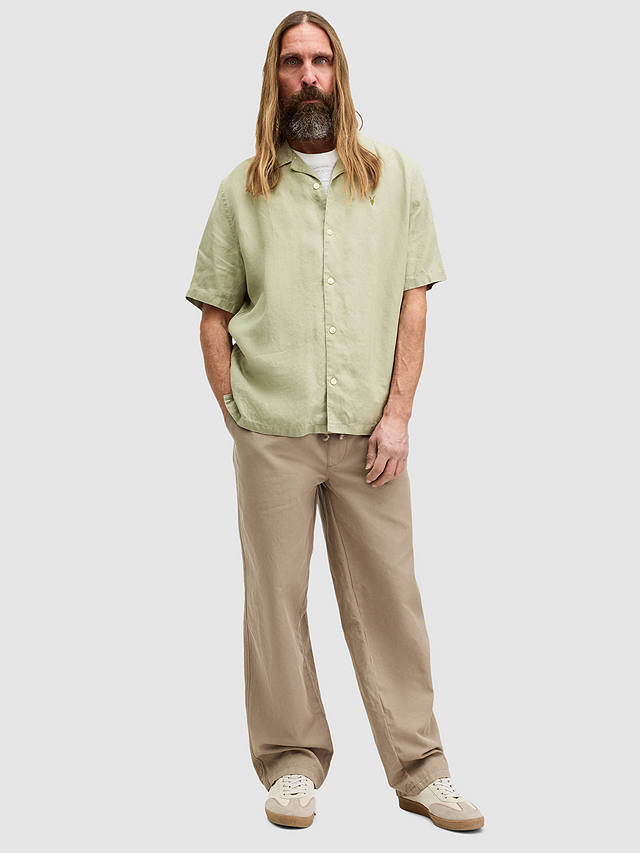 AllSaints Audley Short Sleeve Shirt, Herb Green