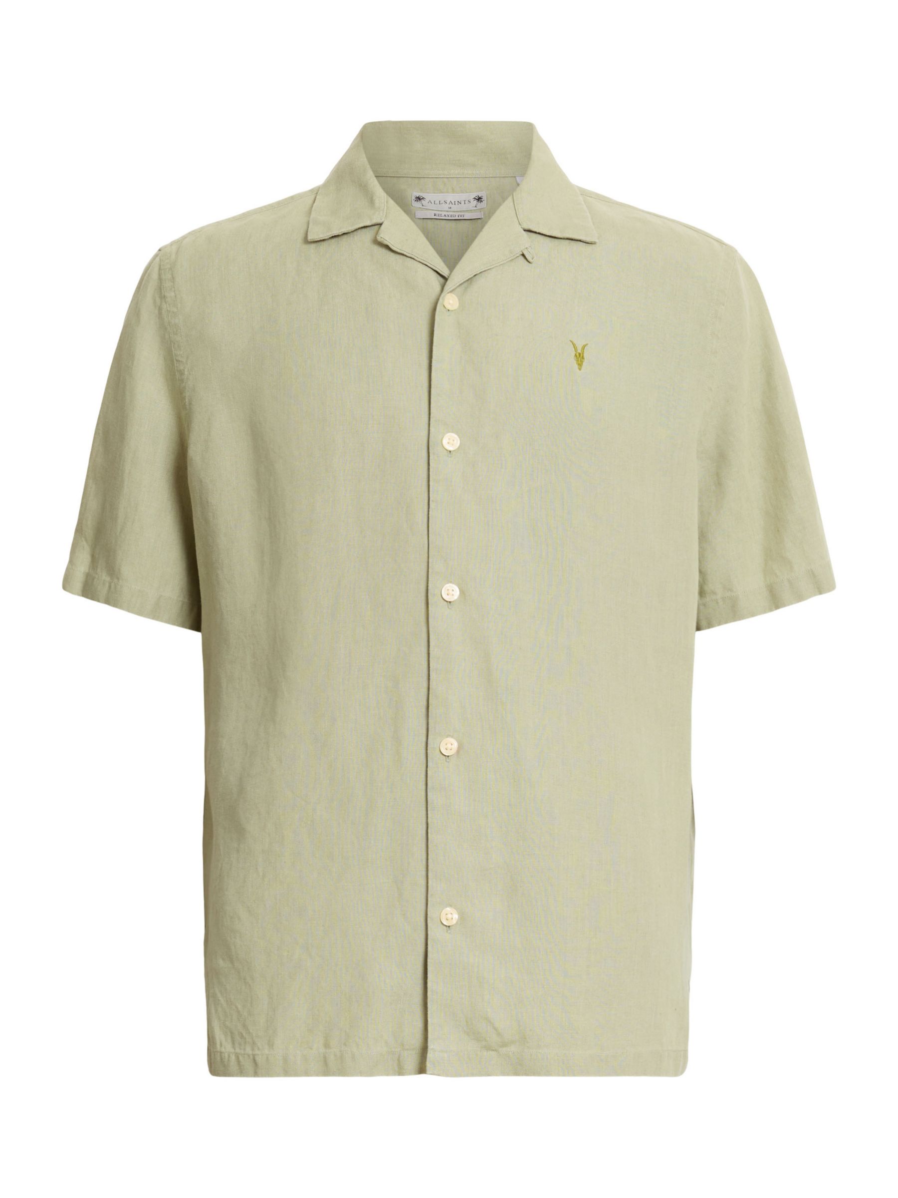 AllSaints Audley Short Sleeve Shirt, Herb Green, L