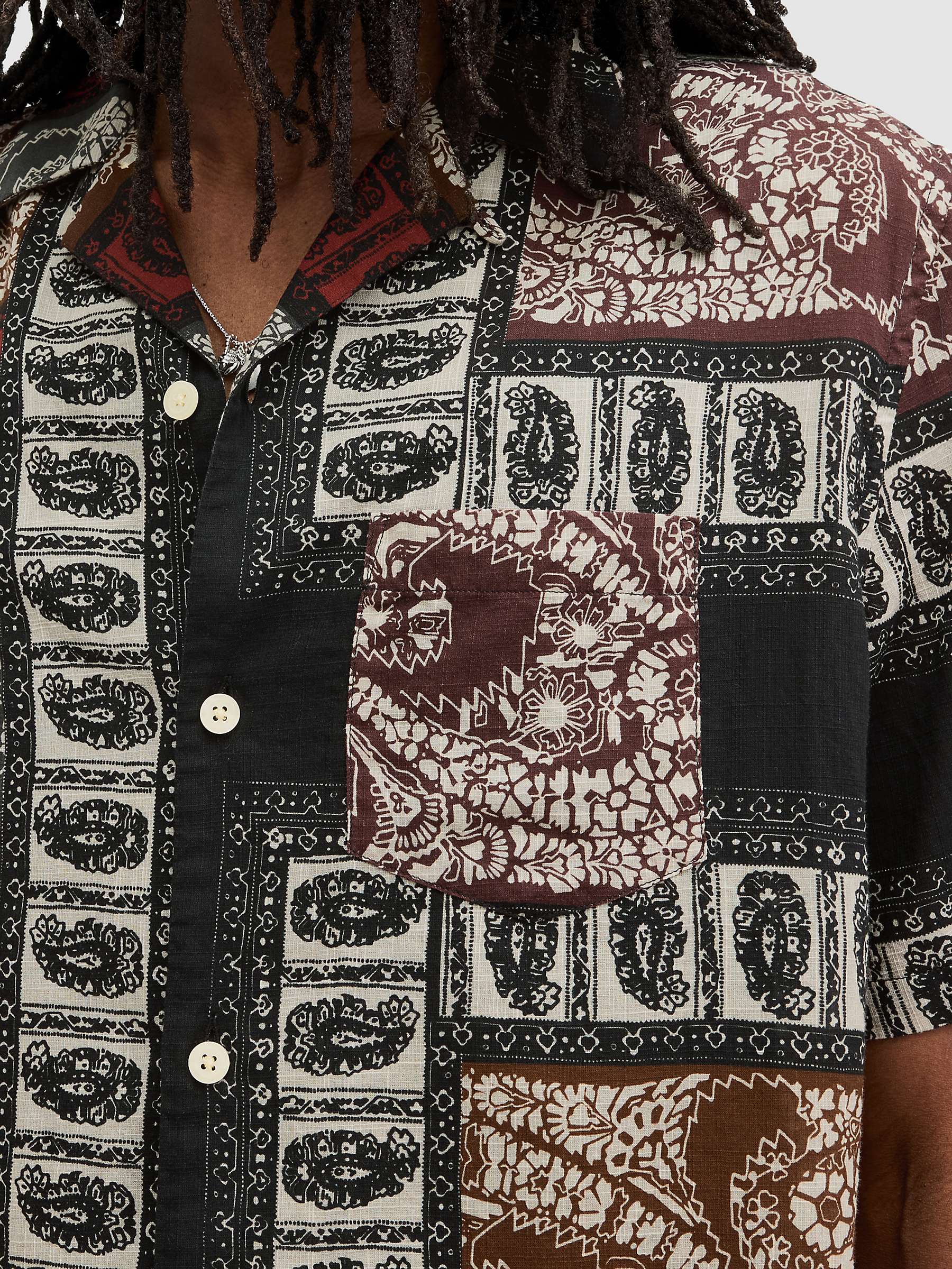 Buy AllSaints Marquee Paisley Bandana Print Relaxed Fit Shirt Online at johnlewis.com