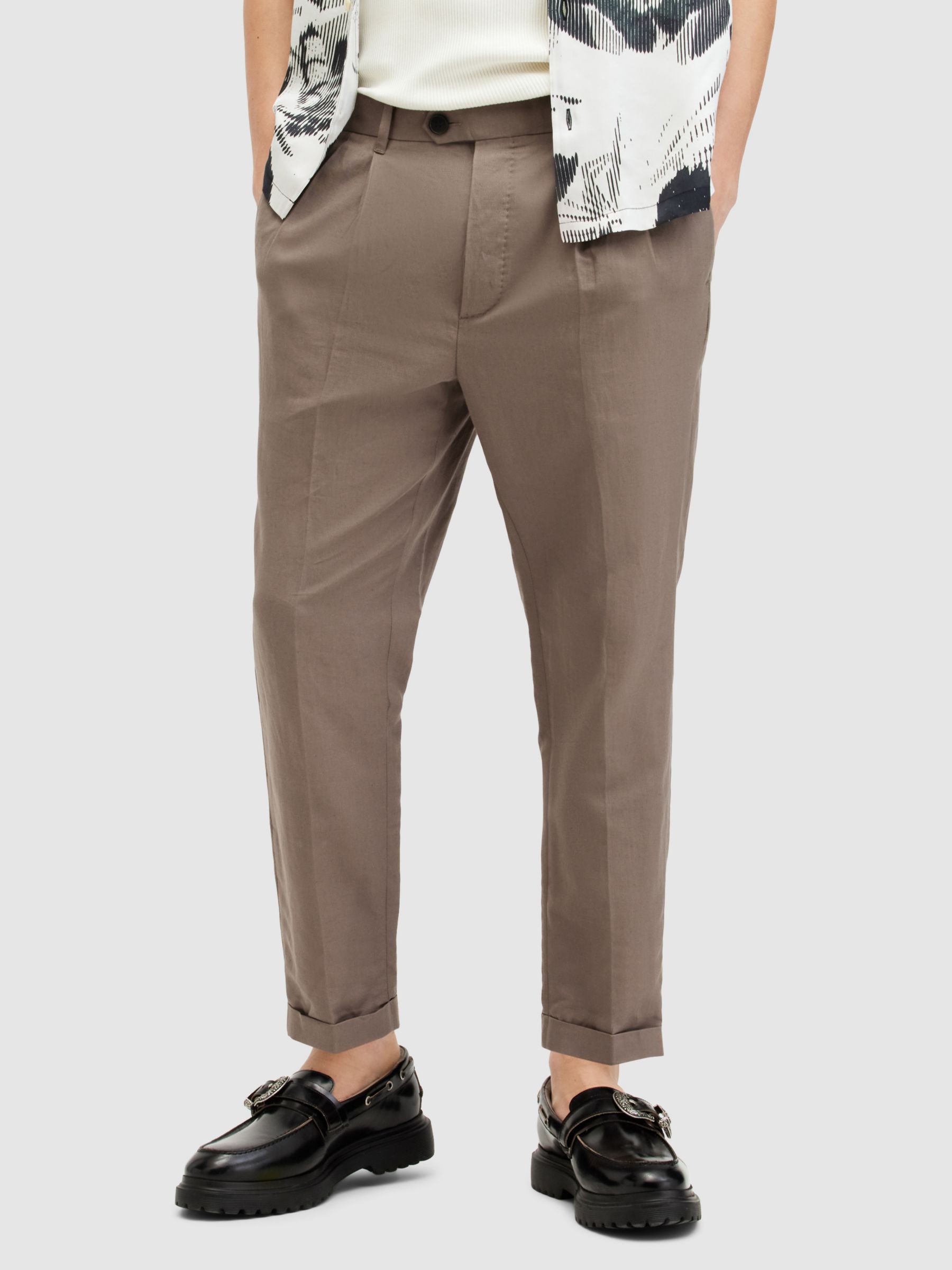 Buy AllSaints Cross Tallis Linen Blend Trousers Online at johnlewis.com