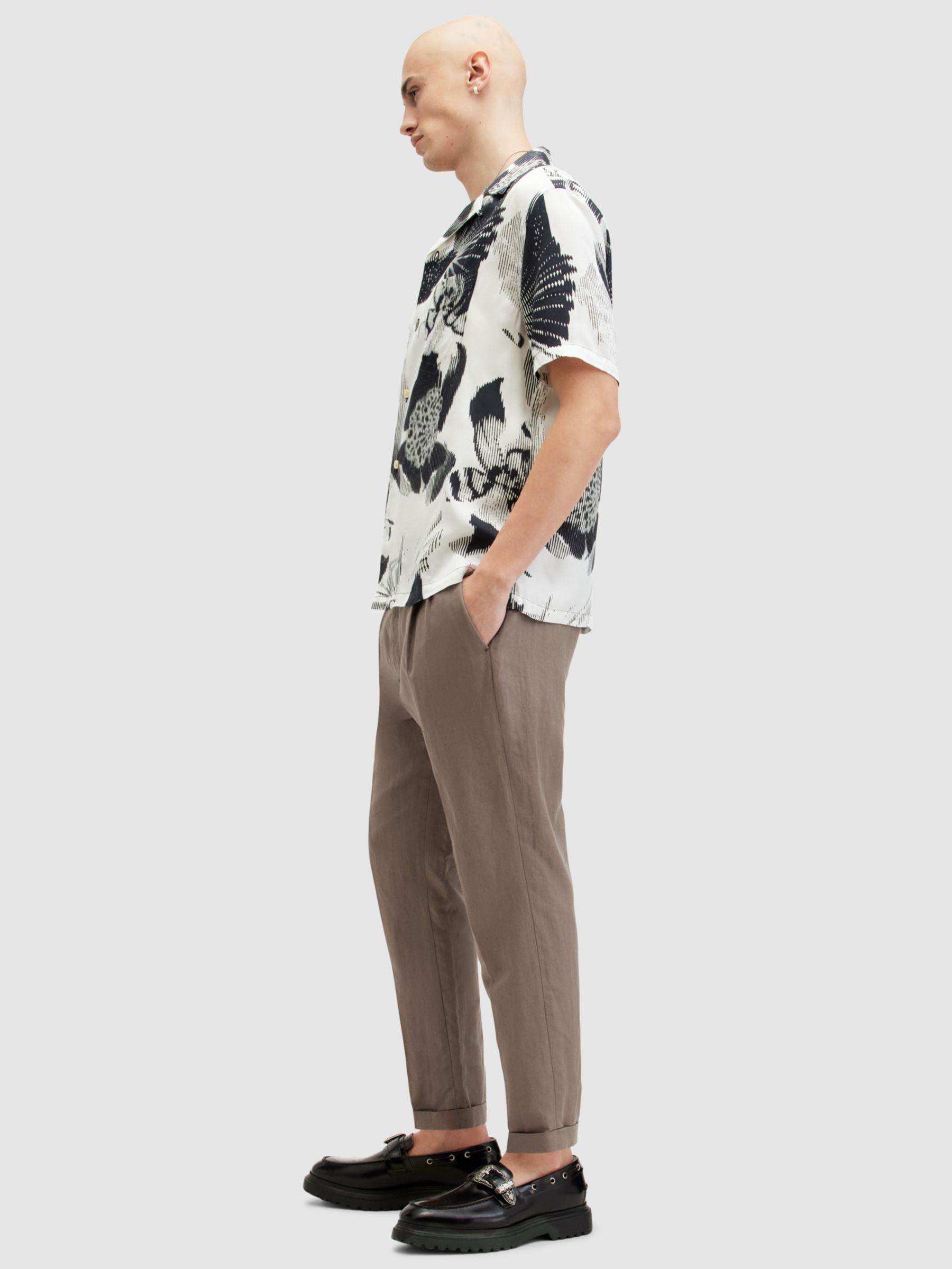 Buy AllSaints Cross Tallis Linen Blend Trousers Online at johnlewis.com