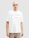 AllSaints Cutout Organic Cotton Oversized T-Shirt, Optic White, Optic White