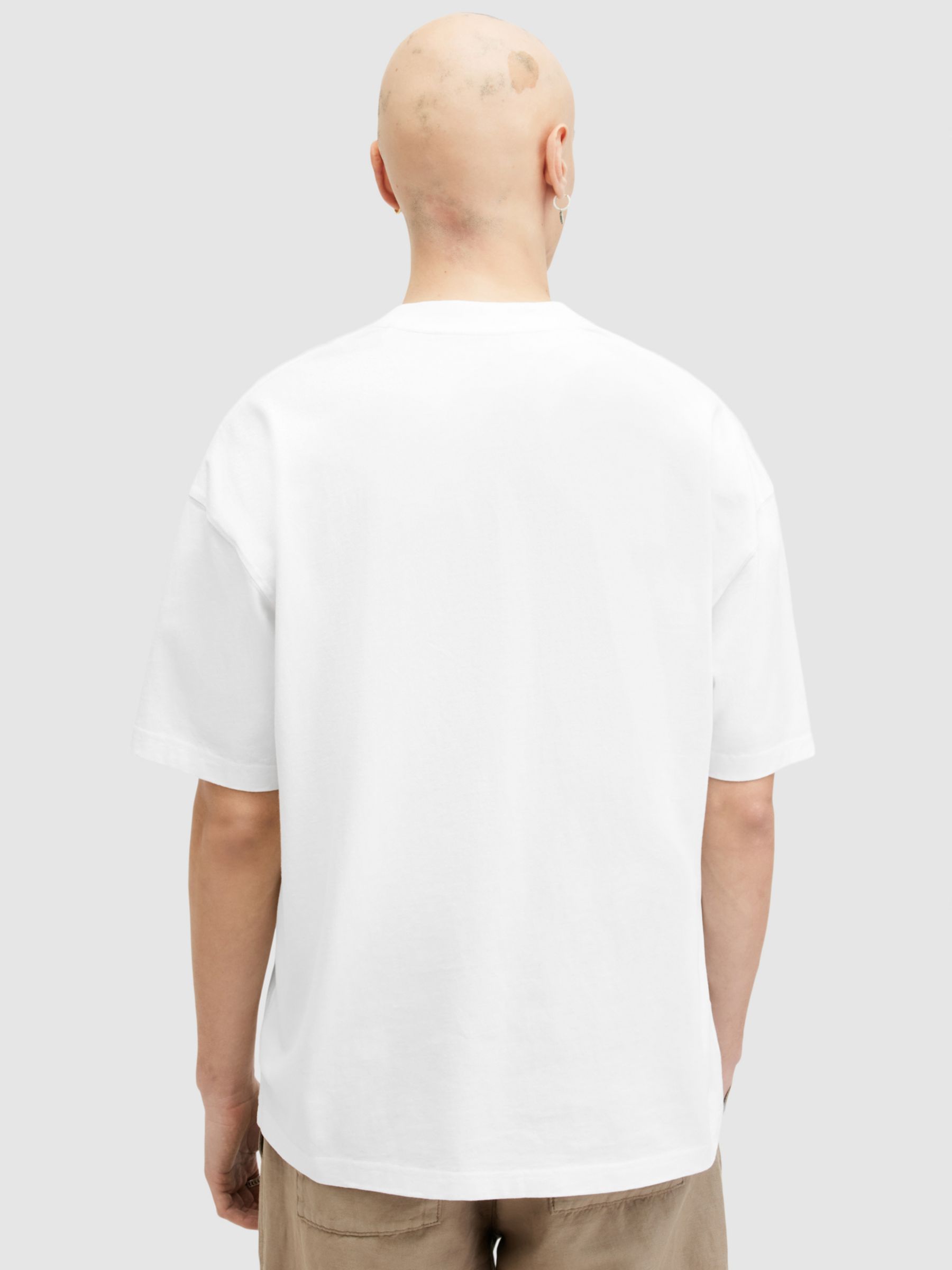 Buy AllSaints Cutout Organic Cotton Oversized T-Shirt, Optic White Online at johnlewis.com