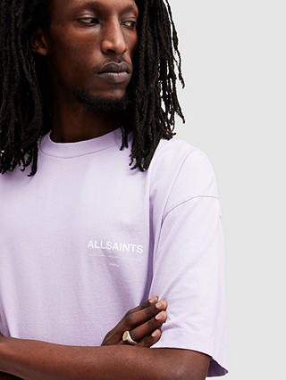 AllSaints Access Organic Cotton Oversized T-Shirt, Sugared Lilac