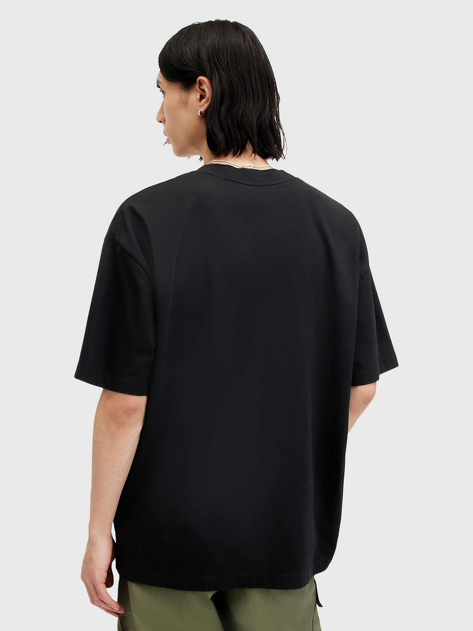 Buy AllSaints Slanted Short Sleeve Crew T-Shirt, Black Online at johnlewis.com