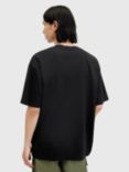 AllSaints Slanted Short Sleeve Crew T-Shirt, Black, Black