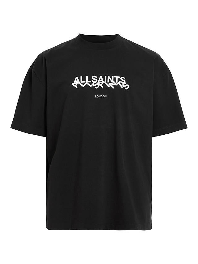 AllSaints Slanted Short Sleeve Crew T-Shirt, Black