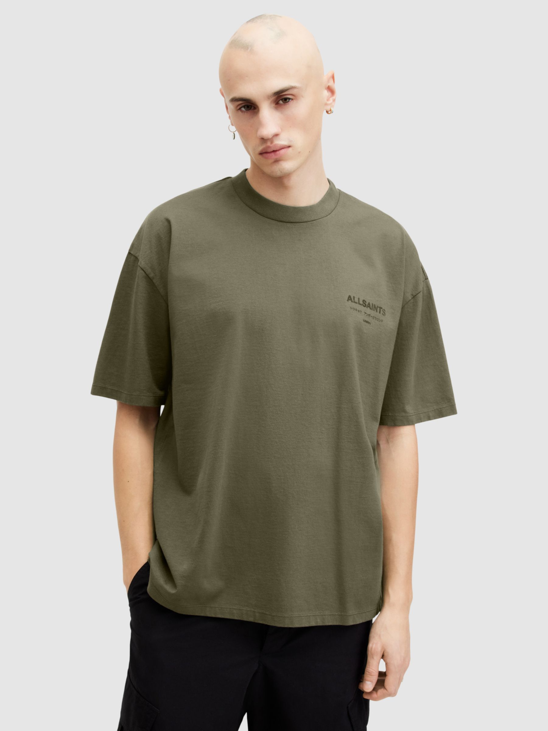 AllSaints Xander Short Sleeve Crew T-Shirt, Green, M