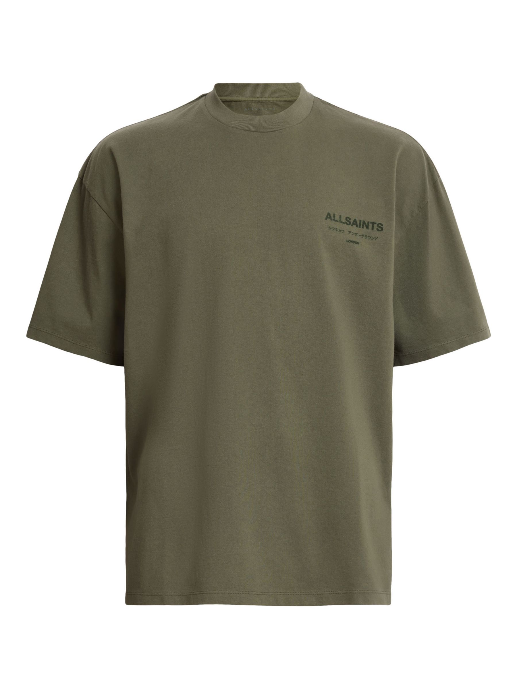 AllSaints Xander Short Sleeve Crew T-Shirt, Green, M