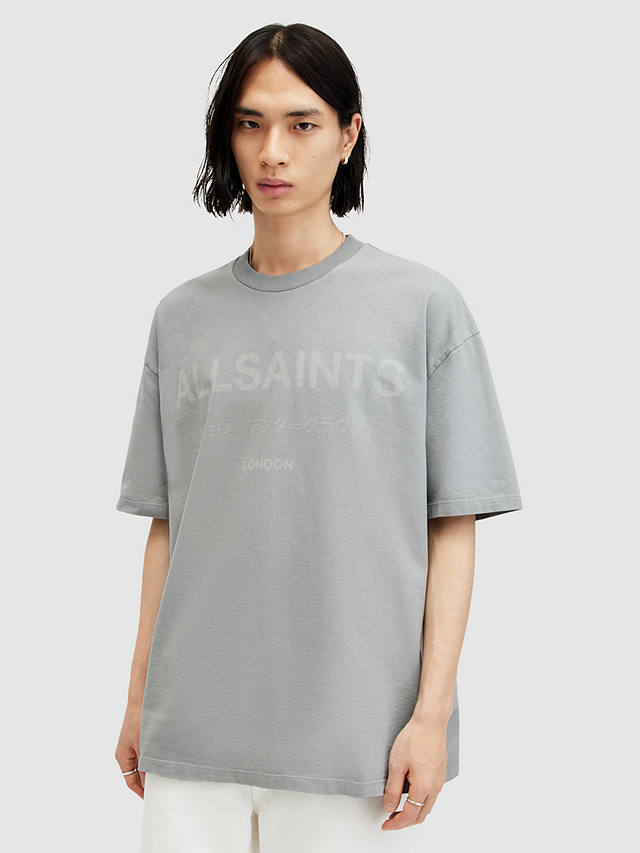 AllSaints Laser Short Sleeve Crew T-Shirt, Grey
