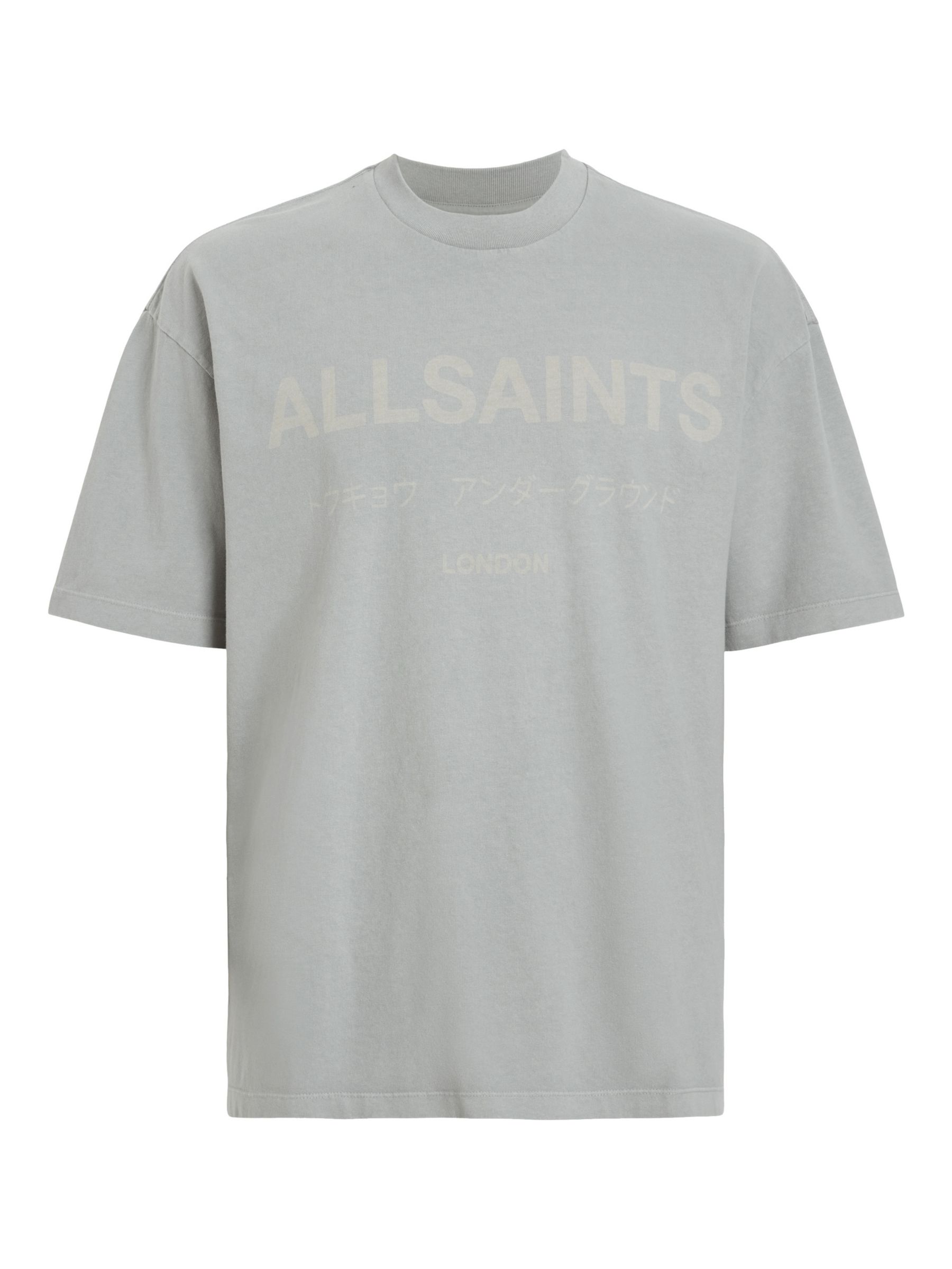 AllSaints Laser Short Sleeve Crew T-Shirt, Grey, L