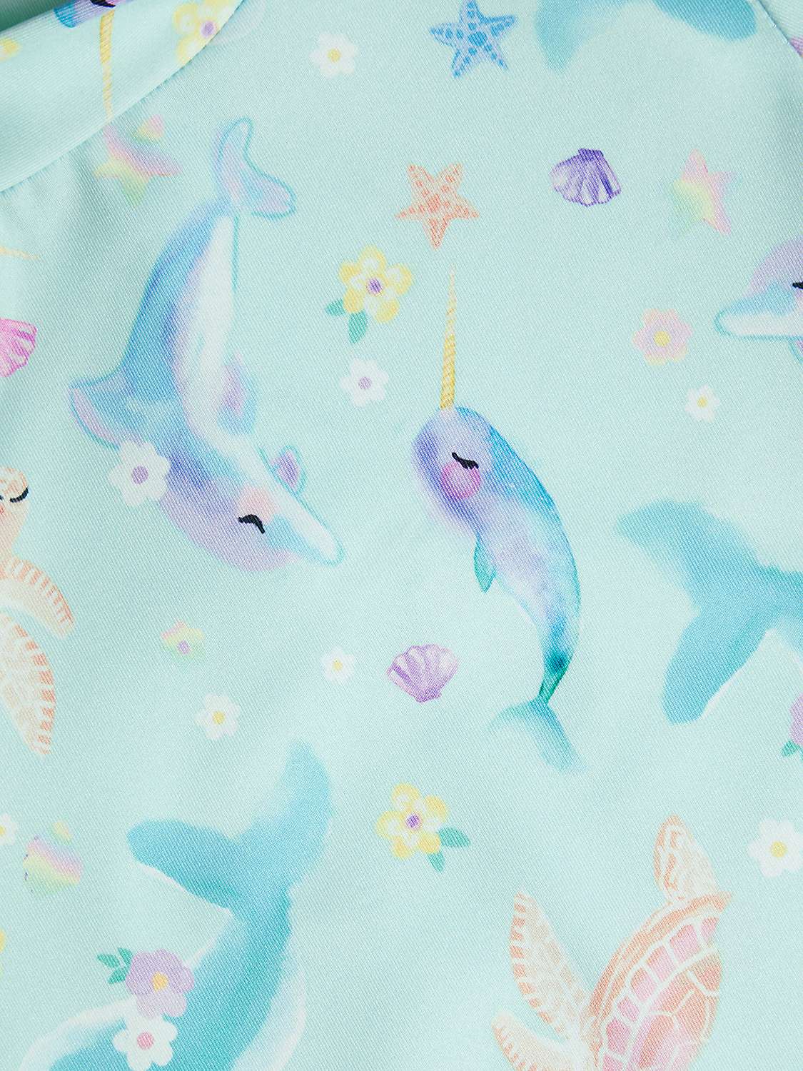 Buy Monsoon Baby UPF50 Sea Creature Print Frill Swim Set, Aqua Online at johnlewis.com
