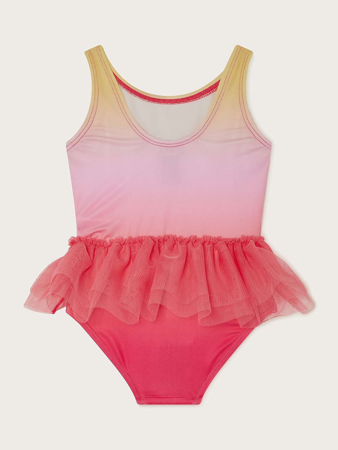Buy Monsoon Baby Strawberry Motif Mesh Frill Swimsuit, Pale Pink/Multi Online at johnlewis.com