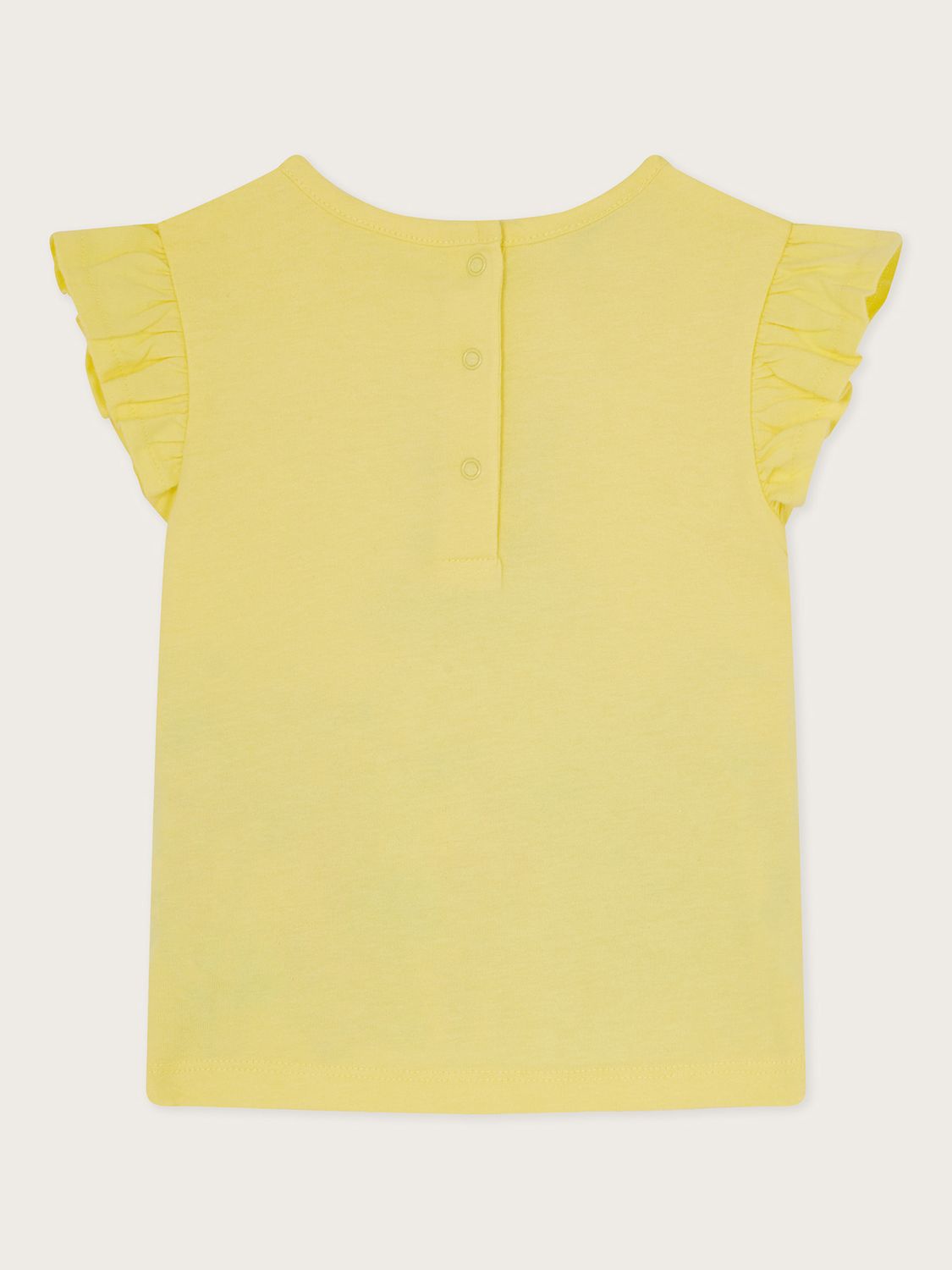 Monsoon Baby Bunny Embroidered T-Shirt, Yellow, 3-6 months