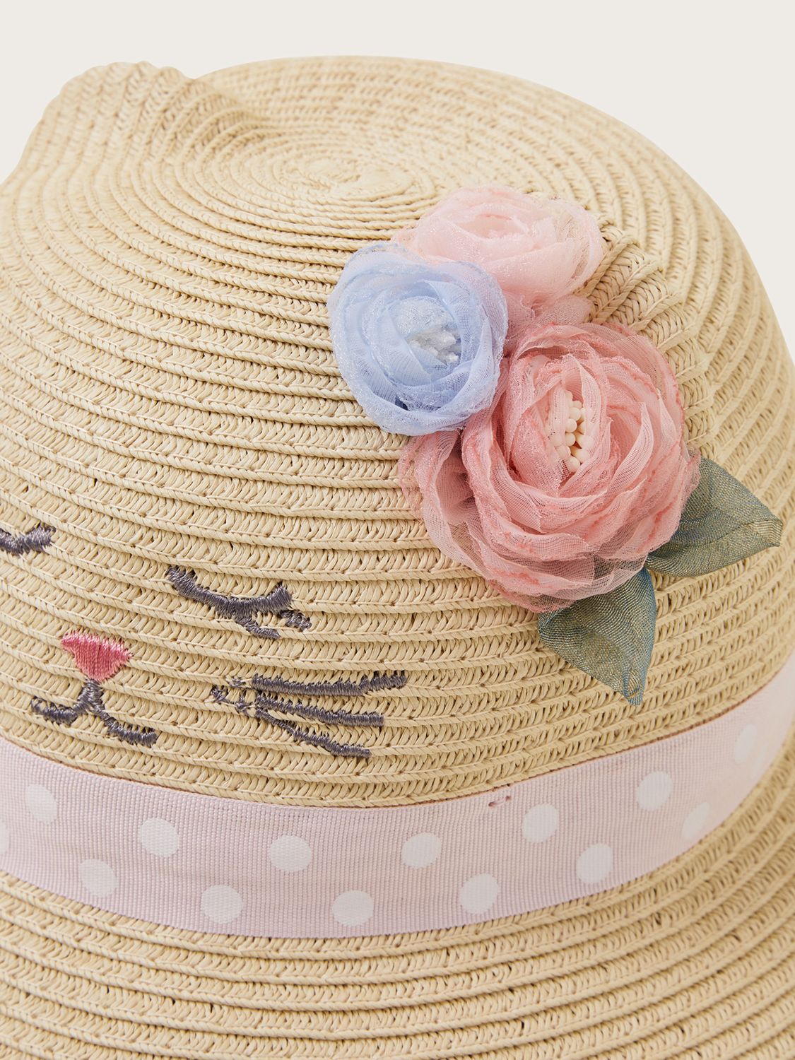 Monsoon Baby Kitty Floral Sun Hat, Natural/Multi, 0-12 months