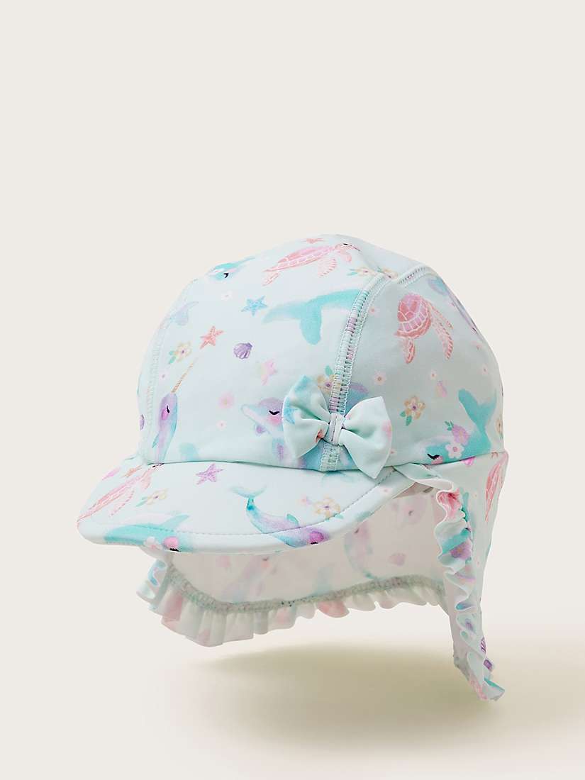 Buy Monsoon Baby Under The Sea Print Bow Detail Cap, Multi Online at johnlewis.com